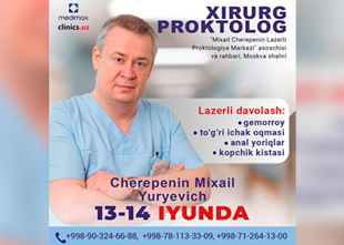 Rossiyalik yetakchi xirurg-proktolog — 13–14 iyun kunlari Medimax klinikasida!